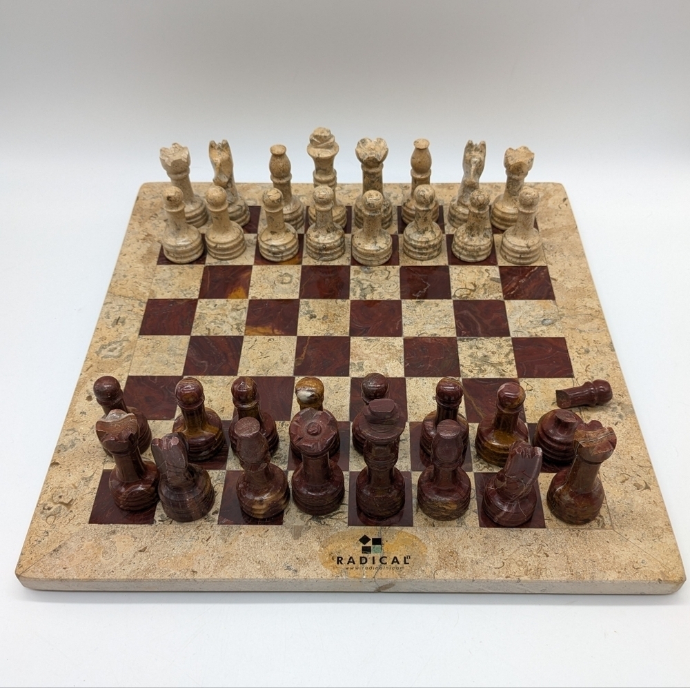 RADICALn Brown Tan Marble Stone Chess Set